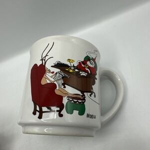 John Richard Allen Coffee Mug. VTG Holiday Santa Reindeer Recycled Paper Product